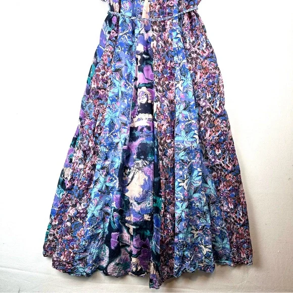Free People Moondive Floral Patten Mixing Maxi Dress Bobo Cottagecore - Picture 5 of 13